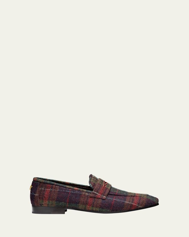 Flaneur Tartan Penny Loafers
